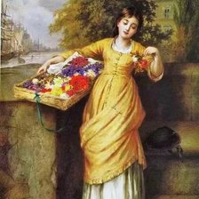 Схема вышивки «Эжен Блаас. Цветочница»