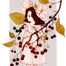 Схема вышивки «Черешневая девочка»