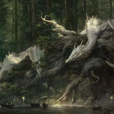 Схема вышивки «белые драконы»