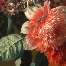 Схема вышивки «ЯН ВАН ХЕЙСУМ. БУКЕТ ЦВЕТОВ В ТЕРРАКОТОВОЙ ВАЗЕ С ГНЕЗДОМ-1»