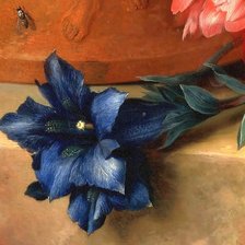 Схема вышивки «ЯН ВАН ХЕЙСУМ. БУКЕТ ЦВЕТОВ В ТЕРРАКОТОВОЙ ВАЗЕ С ГНЕЗДОМ-6»