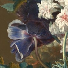 Схема вышивки «ЯН ВАН ХЕЙСУМ.БУКЕТ ЦВЕТОВ В ТЕРРАКОТОВОЙ ВАЗЕ С ГНЕЗДОМ-14»