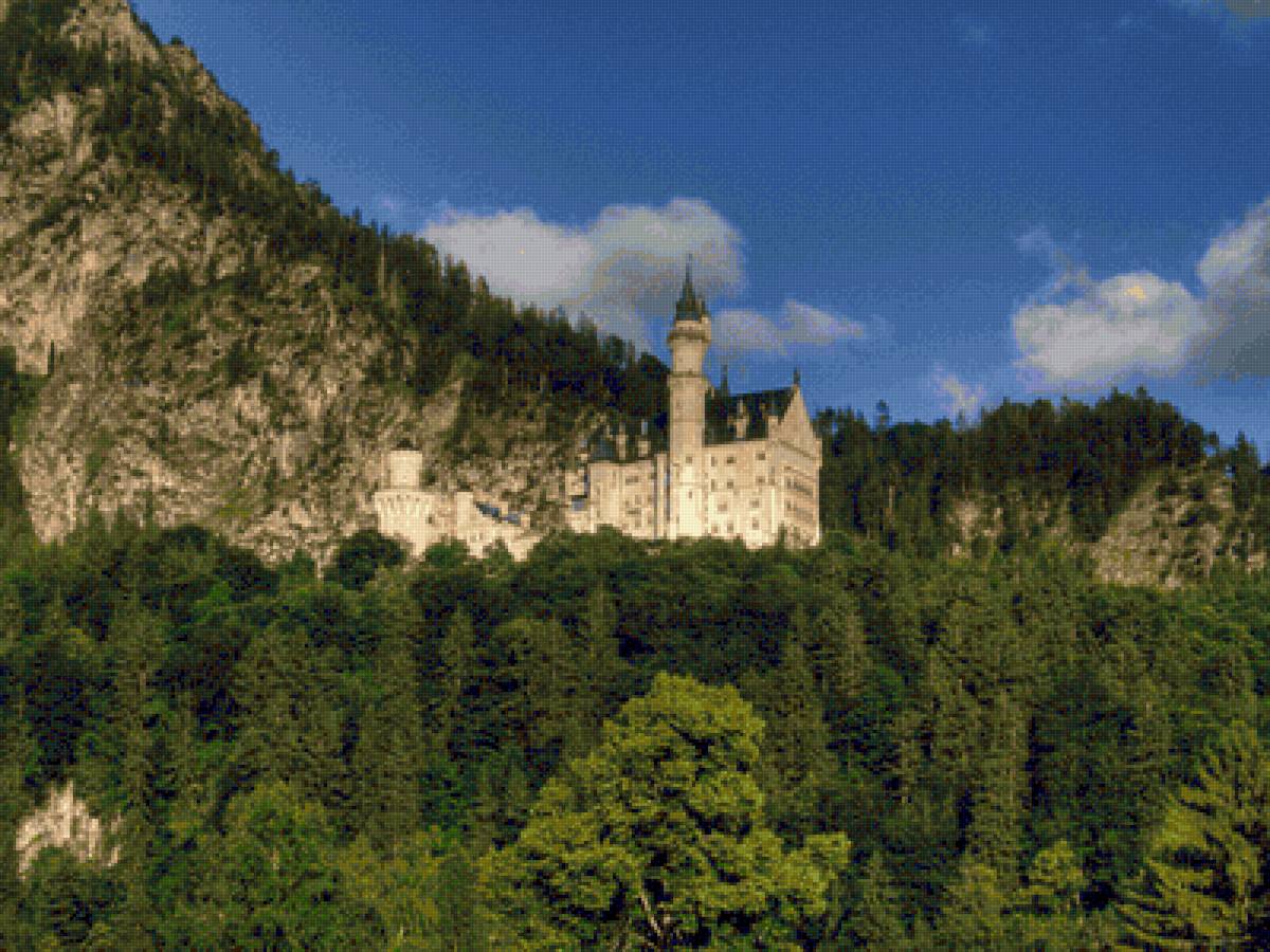 Замок возле горы - замок, гора - предпросмотр