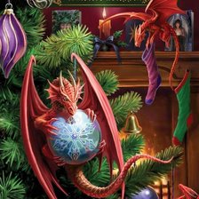 Схема вышивки «Новогодние драконы, моя версия»