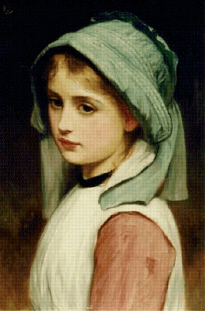 Портрет девочки. Чарльз Сайлем Лиддердейл - живопись, девочка, портрет, 19 век - предпросмотр