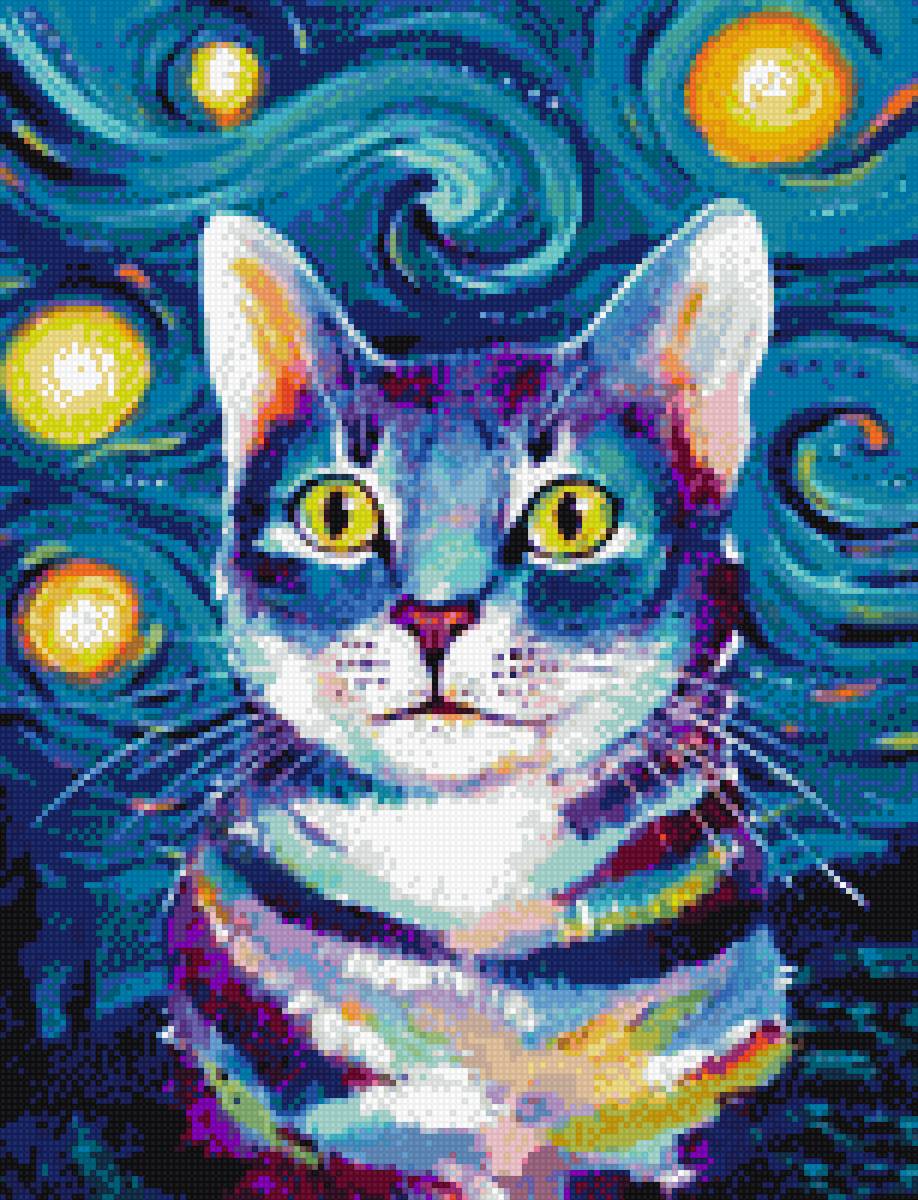 цветной кот - коты - предпросмотр