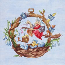 Схема вышивки «Баба яга за вышивкой»