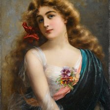 Схема вышивки «Портрет девушки. Эмиль Вернон»