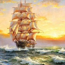 Схема вышивки «Парусник»