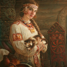 Схема вышивки «Девушка»