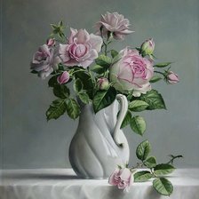 Питер Вагеманс. Розы в вазе