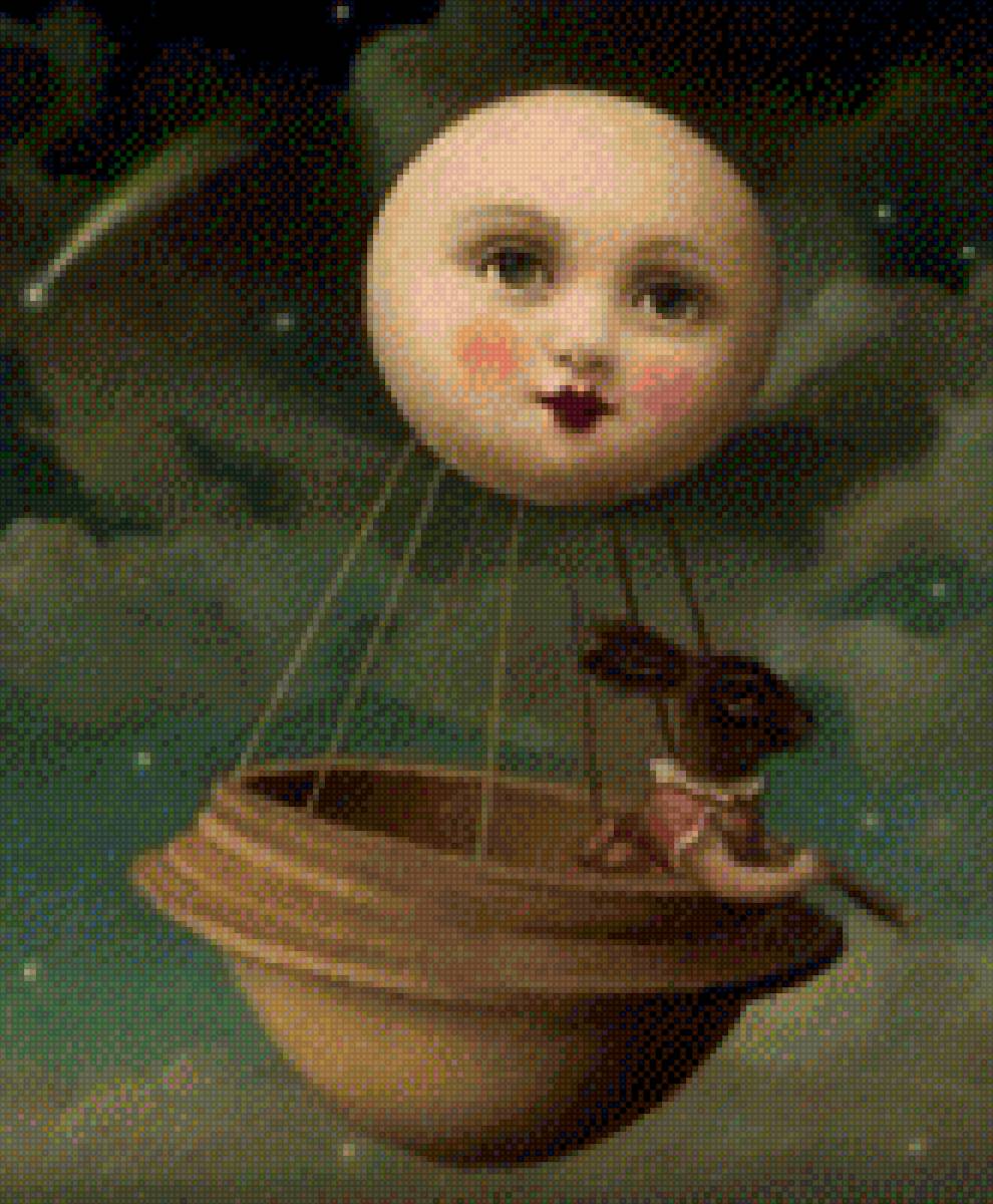 Кролик и луна - заяц, кролик, луна - предпросмотр