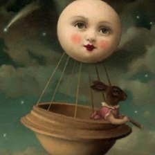 Схема вышивки «Кролик и луна»