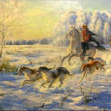 Схема вышивки «охота»