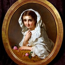 Схема вышивки «Портрет девушки. Henry Guillaume Schlesinger»