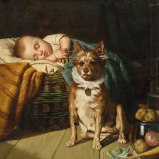 Схема вышивки «Спокойный сон. Феликс Шлезингер»