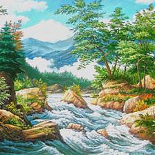 Схема вышивки «Горный пейзаж»