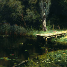 Схема вышивки «Василий Поленов. Заросший пруд»