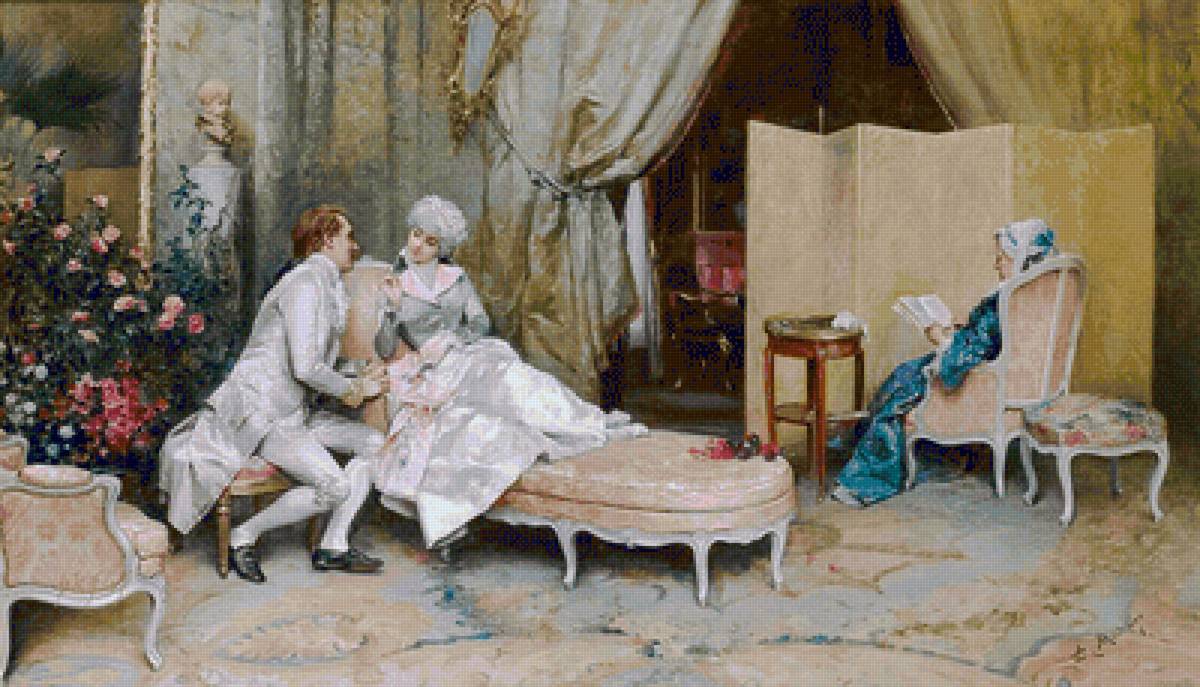 An Unexpected Visit. - raimundo madrazo painter.scenarys.people. - предпросмотр
