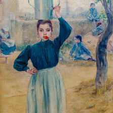 Схема вышивки «Village Girl with Red Carnation.»