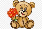 мишка с букетом