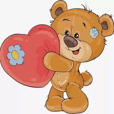 Схема вышивки «мишка с сердцем»