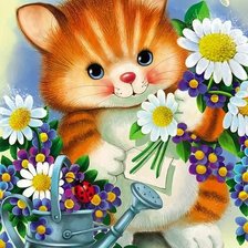 Схема вышивки «котик»