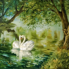 Схема вышивки «Swans.»