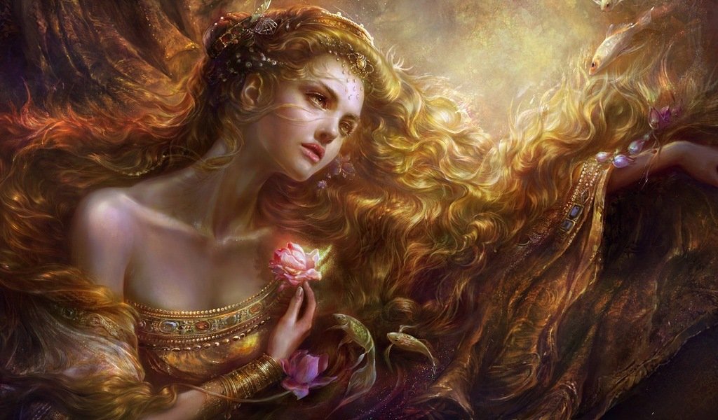 Девушка - иллюстрация, сказка, фэнтези - оригинал