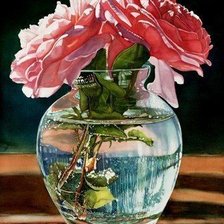 Схема вышивки «Розы в вазу»