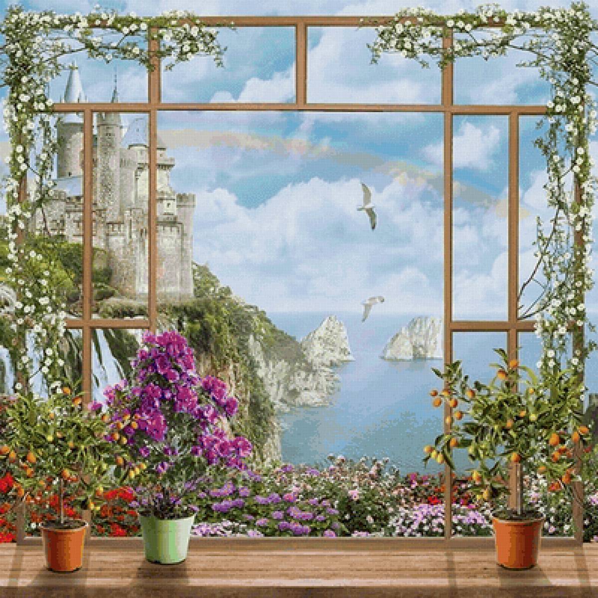 вид из окна - остров, море, лето - предпросмотр