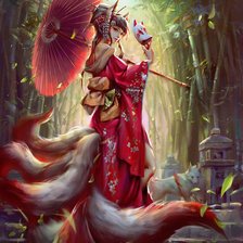 Схема вышивки «Кицуне»