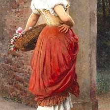 Схема вышивки «девушка с корзиной»