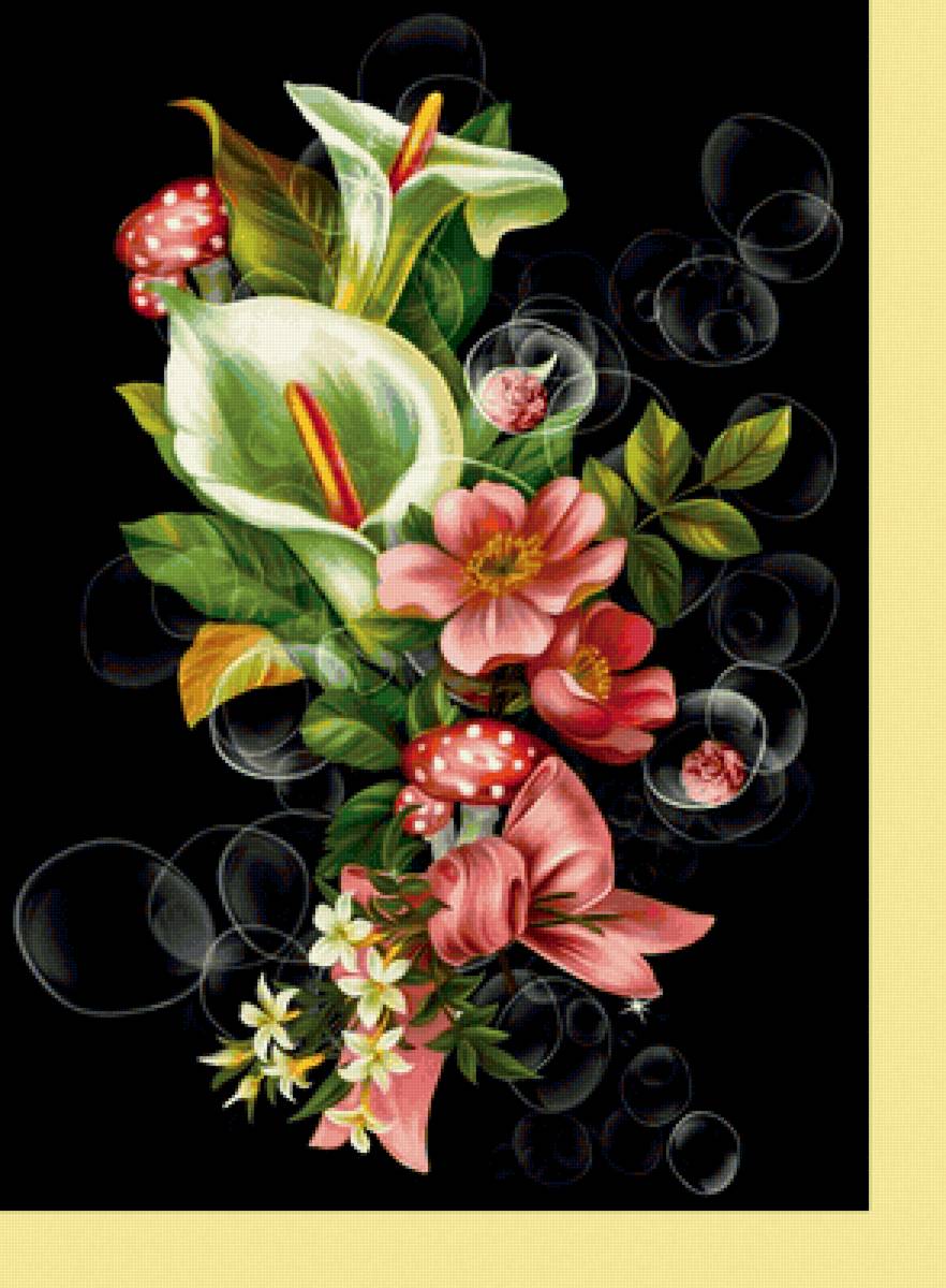 Серия "Букет". - флора, цветы, винтаж, букет - предпросмотр