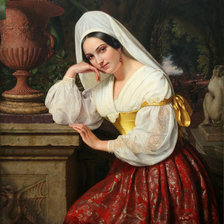 Схема вышивки «девушка из фраскати»