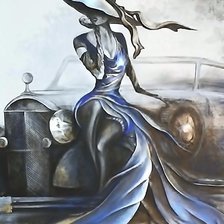 Схема вышивки «Дама»