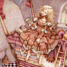 Схема вышивки «.Anne Yvonne Gilbert.ПРИНЦЕССА НА ГОРОШИНЕ»