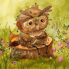 Схема вышивки «сова»