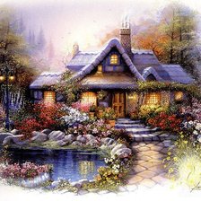 Схема вышивки «пейзаж»