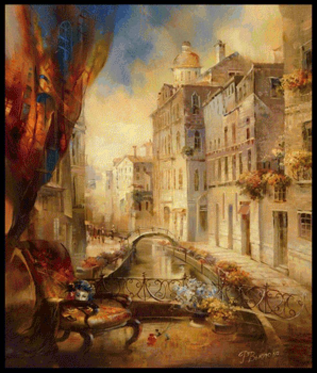 канал за окном - венеция, картина - предпросмотр