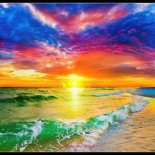 Схема вышивки «закат»