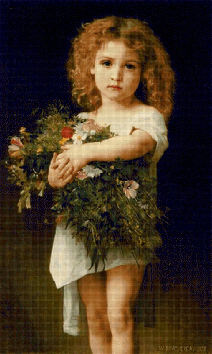 девочка с букетом - букет, девочка - предпросмотр