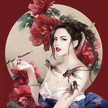 Схема вышивки «Чернильные рыбки»