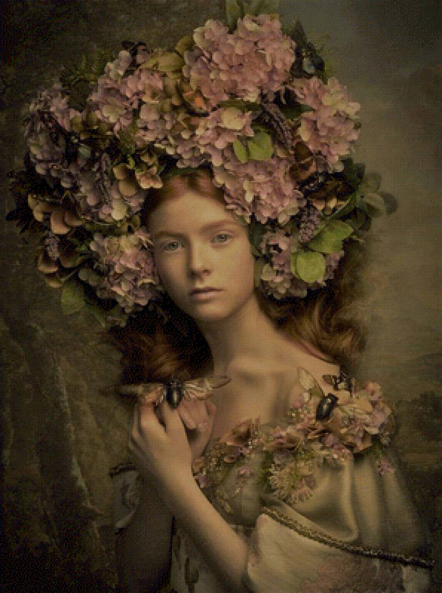 Портрет девушки в венке - девушка, портрет - предпросмотр