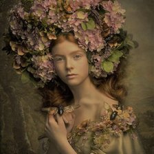 Схема вышивки «Портрет девушки в венке»