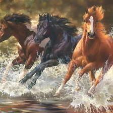 Схема вышивки «кони»