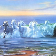 Схема вышивки «пенные скакуны»