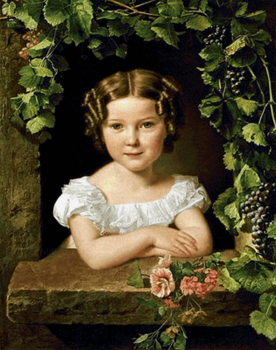 Портрет девочки. Фердинанд Георг Вальдмюллер - портрет, 19 век, живопись, девочка - предпросмотр