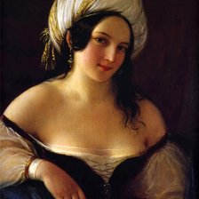 Схема вышивки «Девушка в тюрбане. Natale Schiavoni»