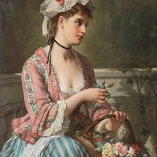 Схема вышивки «Цветочница. Jules Salles Wagner»